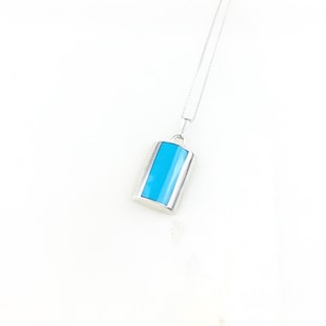 Jahrgang 925 Sterling Silber Mexiko Blau Türkis Anhänger Halskette