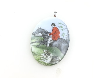 Vintage 925 Sterling Silver Equestrian Horse Pendant Necklace