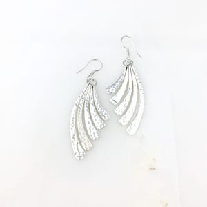 Vintage 925 Sterling Silver Mexico Taxco Modernist Fringe Dangle Earrings