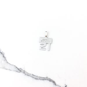 Vintage 925 Sterling Silver Happy 21st Birthday Charm Pendant