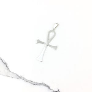 Vintage 925 Sterling Silver Mexico Egyptian Ankh Cross Pendant Necklace