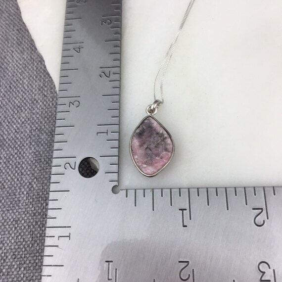 Vintage 925 Sterling Silver Pink Rhodochrosite Ge… - image 3