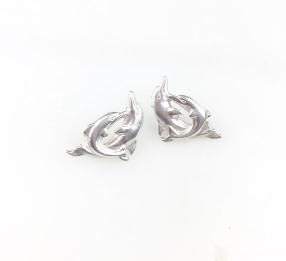 Vintage 925 Sterling Silver Dolphin Ocean Beach S… - image 1
