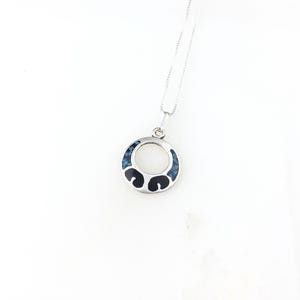 Jahrgang 925 Sterling Silber Mexiko Blau Türkis Anhänger Halskette