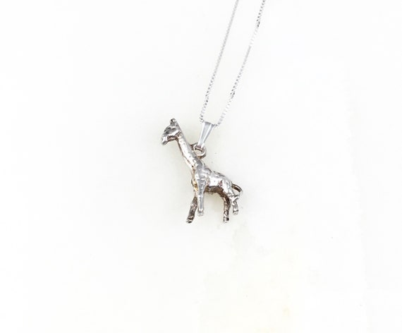 Jewel Tie 925 Sterling Silver Antiqued-Style Giraffes Pendant