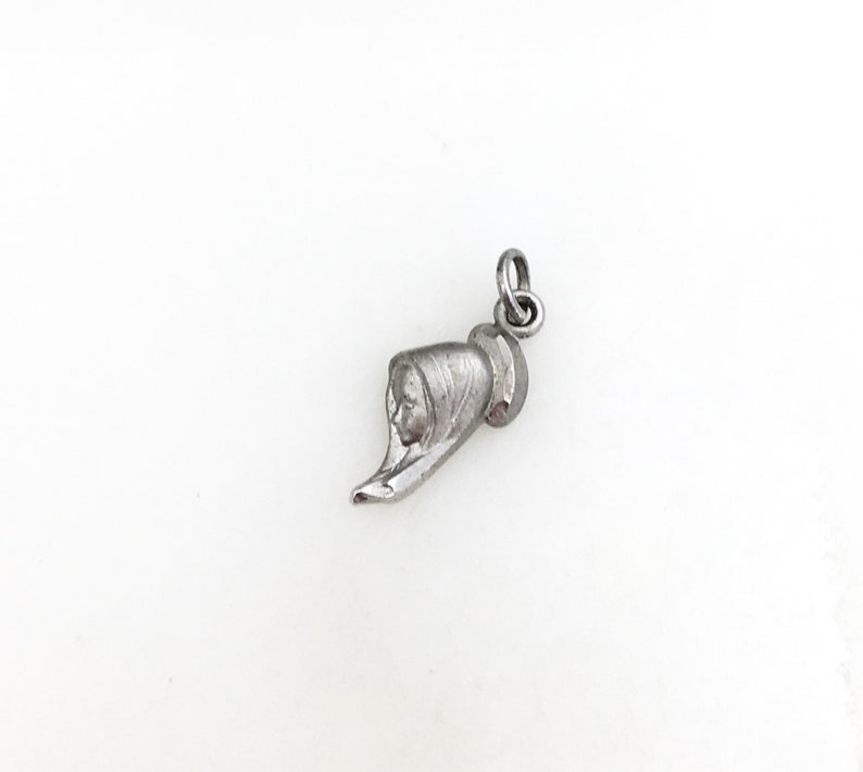 Vintage 925 Sterling Silver Virgin Mother Mary Religious Charm Pendant