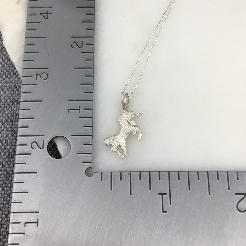 Vintage 925 Sterling Silver Unicorn Charm Pendant Necklace image 2