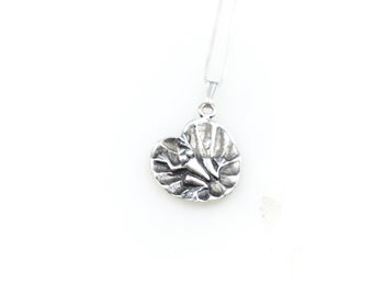 Vintage 925 Sterling Silver Frog Lilypad Charm Pendant Necklace