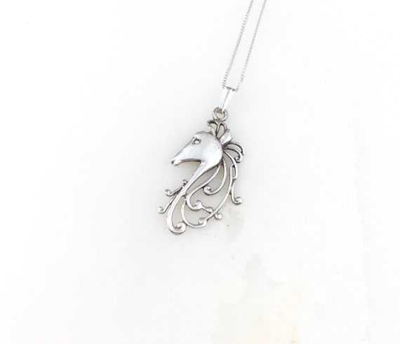 Vintage 925 Sterling Silver Unicorn Fantasy Mythi… - image 1