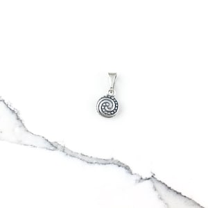 Vintage 925 Sterling Silver Modernist Spiral Pendant Necklace
