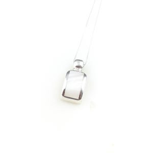 Vintage 925 Sterling Silver Mexico Mother of Pearl Pendant Necklace