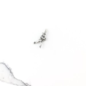 Vintage 925 Sterling Silver Baseball Sports Charm Pendant Necklace
