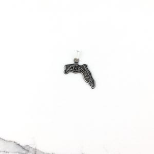Vintage 925 Sterling Silver Florida State Charm Pendant Necklace