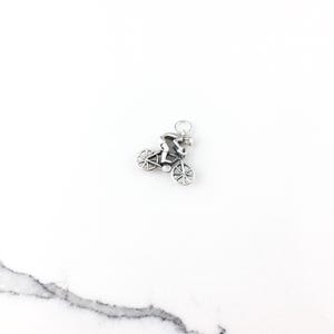 Vintage 925 Sterling Silver Bicycle Charm Pendant Necklace