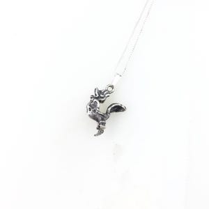 Vintage 925 Sterling Silver Rooster Chicken Bird Pendant Necklace