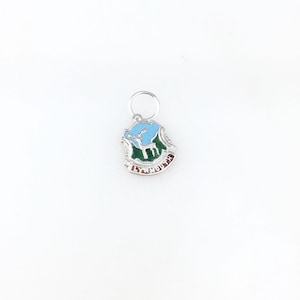 Vintage 925 Sterling Silver Enamel Shield Lynmouth England Travel Charm Pendant