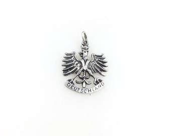 Vintage 925 Sterling Silver Germany Duetschland Coat Of Arms Charm Pendant