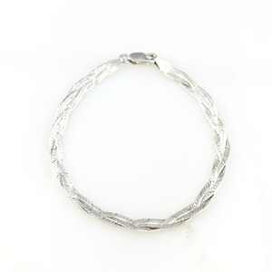 Vintage 925 Sterling Silber Kettenglied Skinny geflochtene Armband Stapeln 19,5 cm