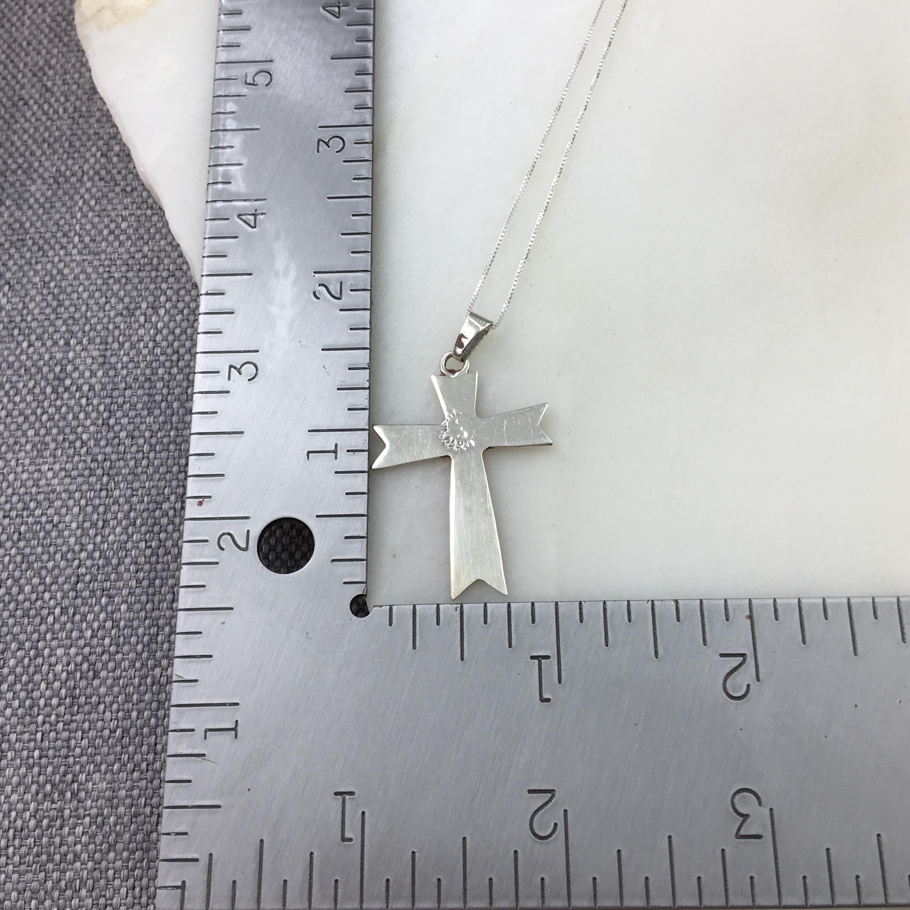 シルバー925 ビンテージ ネックレス MEXICO TAXCO ペンダント Vintage 925 Sterling Silver Mexico Taxco Modernist Red Coral Cross