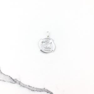 Vintage 925 Sterling Silver Happy Birthday Charm Pendant Necklace