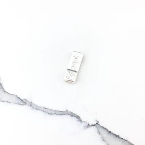 Vintage 925 Sterling Silver CZ Diamond Slide Pendant Necklace