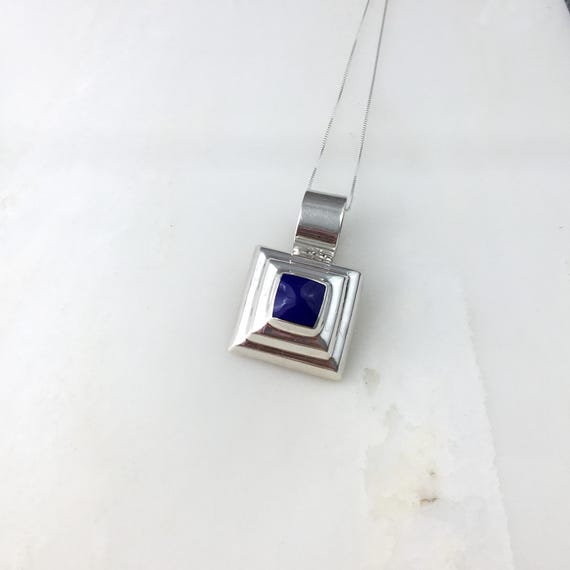 Vintage Mexican Silver Lapis Necklace925