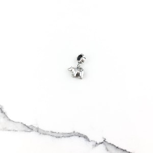 Vintage 925 Sterling Silver Alaska Bear European Bead Slide Charm