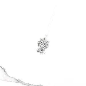Vintage 925 Sterling Silver Mexico Owl  Modernist Pendant Necklace