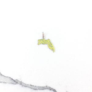 Vintage 925 Sterling Silver Florida State Charm Pendant Necklace
