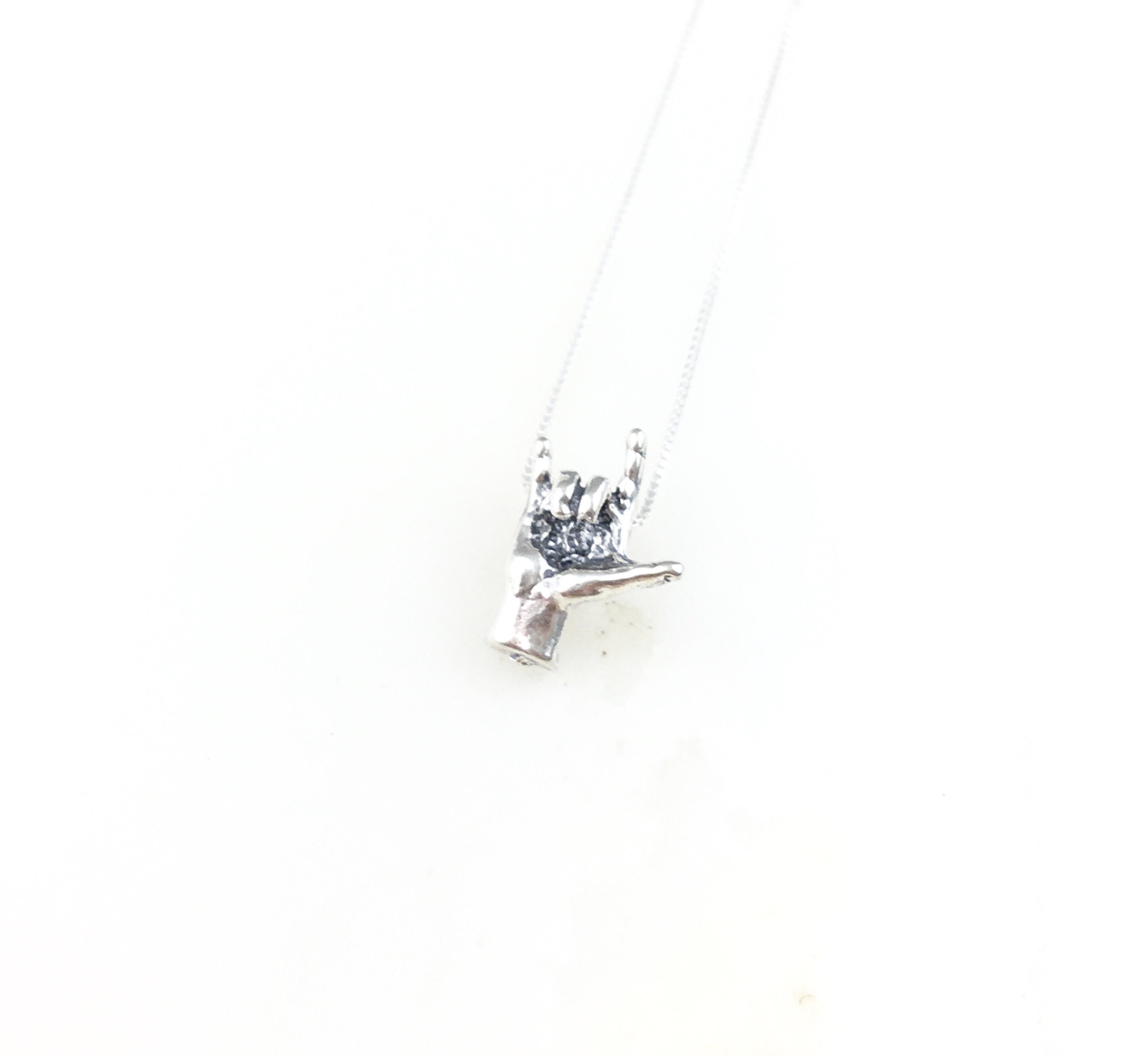 Vintage 925 Sterling Silver Rock N Roll Charm Pendant