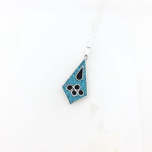 Jahrgang 925 Sterling Silber Mexiko Blau Türkis Anhänger Halskette