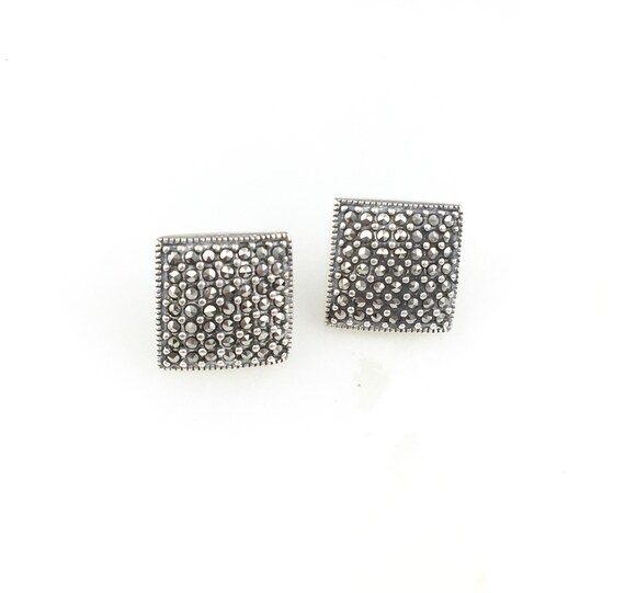 Vintage 925 Sterling Silver Art Deco Marcasite St… - image 1