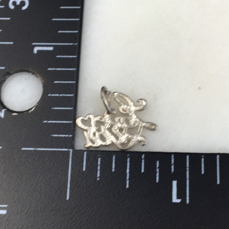 Vintage 925 Sterling Silver I Love You Pendant Necklace