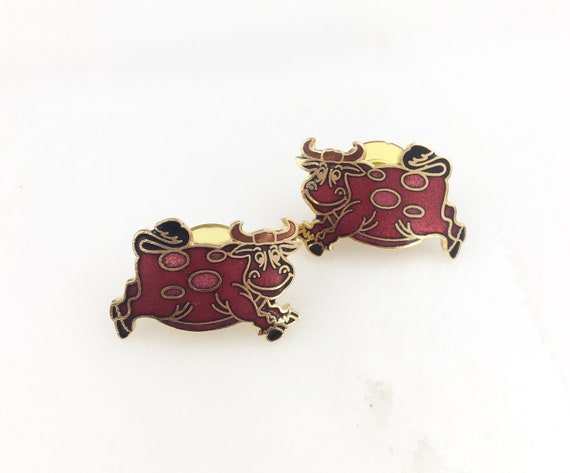 3 Paires De Boucles D'oreilles Fantaisie En Cloisonné - Motifs Yin Yang, Chats Et Fleurs, Dormeuses