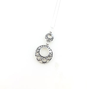 Vintage 925 Sterling Silver Filigree Circle Minimal Pendant Necklace