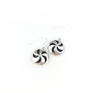 Orecchini pendenti vintage in argento sterling 925 con cerchio modernista messicano