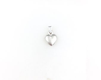 Vintage 925 Sterling Silver Minimal Dainty Heart Charm Pendant Necklace