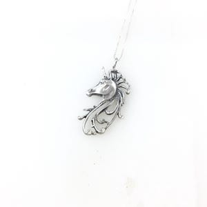 Vintage 925 Sterling Silber Einhorn Mythical Fantasy Charm Anhänger Halskette