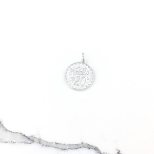 Vintage 925 Sterling Silver Finally 20 Birthday Charm Pendant Necklace