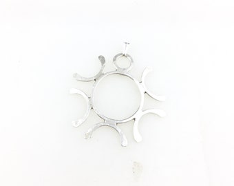 Collana vintage con pendente geometrico minimale in argento sterling 925