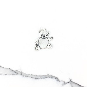 Vintage 925 Sterling Silver Teddy Bear Charm Pendant Necklace