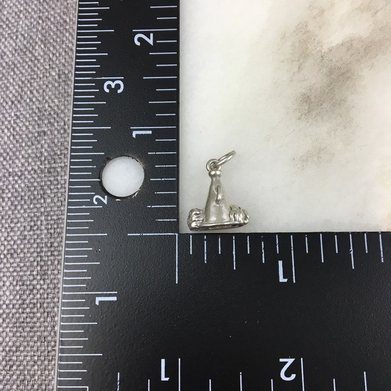 Vintage 925 Sterling Silver Cheerleader Megaphone Pom Pom Charm