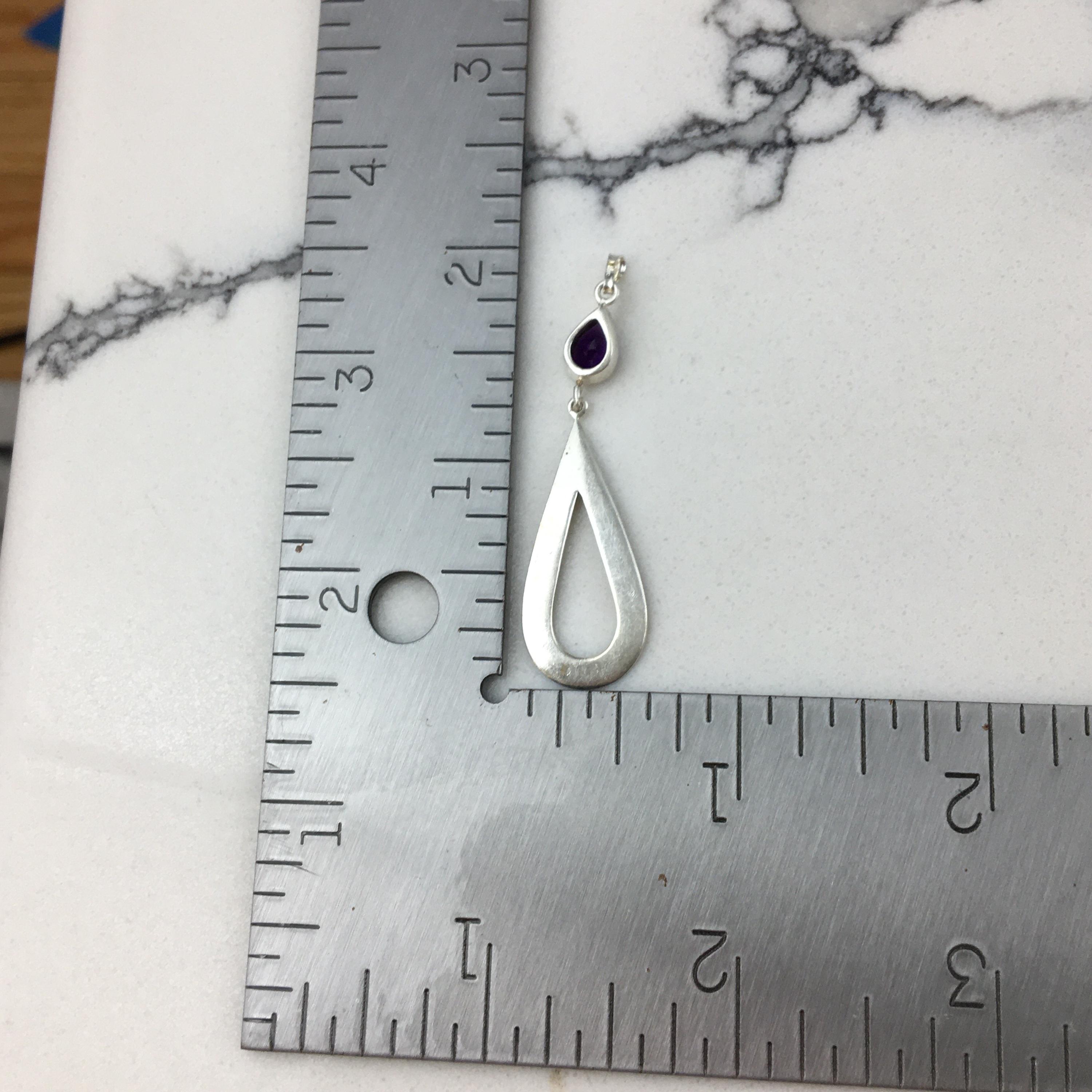 ヴィンテージ 925 スターリングシルバー パープルアメジストガラス