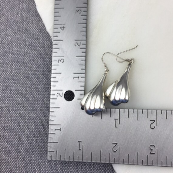 Vintage 925 Sterling Silver Modernist Puffy Dangl… - image 3