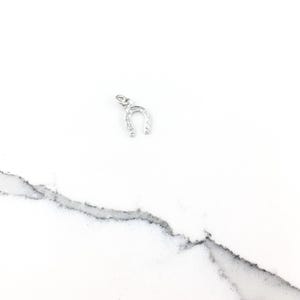 Vintage 925 Sterling Silver Horseshoe Good Luck Charm Pendant Necklace
