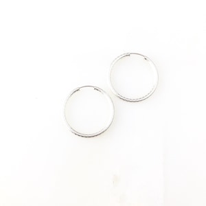 Vintage 925 Sterling Silber Deco Minimal geätzte Creolen