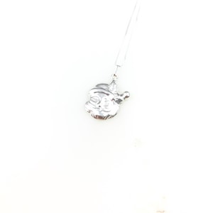 Vintage 925 Sterling Silver Santa Claus Christmas Charm Pendant Necklace