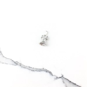 Vintage 925 Sterling Silver Liberty Bell Charm Pendant Necklace