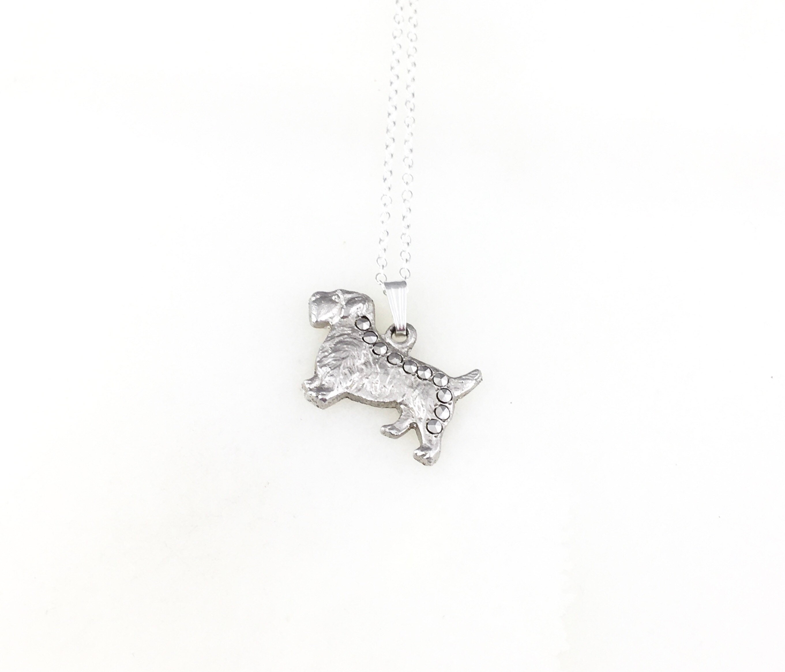925 Sterling Silver Antiqued Dog Charm 925 Sterling Silver Antiqued Dog Charm