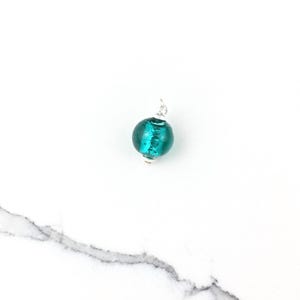 Vintage 925 Sterling Silver Green Dichroic Glass Pendant Necklace